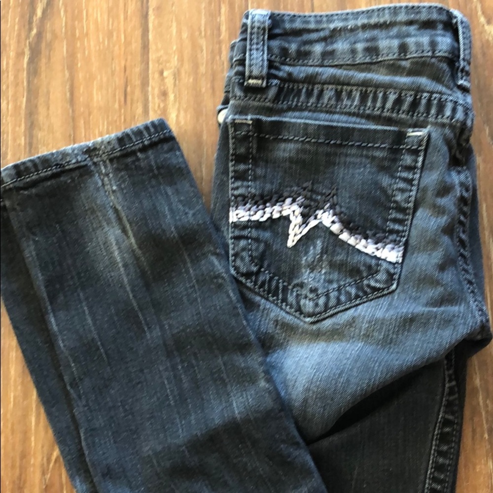 Miss Me size 27 skinny distressed black jeans